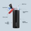 imageInsulated Water Bottle with Straw  Encool Stainless Steel Water Bottle with Push Button Lid LeakProof ampamp BPAFree Keeps Cold for 24 Hours for Sports Travel Gym 32 oz Oil BlackOil Black