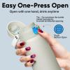 imageInsulated Water Bottle with Straw  Encool Stainless Steel Water Bottle with Push Button Lid LeakProof ampamp BPAFree Keeps Cold for 24 Hours for Sports Travel Gym 32 oz Oil BlackKangaroo Grey