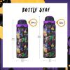 imageInsulated Water Bottle with Straw  Encool Stainless Steel Water Bottle with Push Button Lid LeakProof ampamp BPAFree Keeps Cold for 24 Hours for Sports Travel Gym 32 oz Oil BlackGhost Party