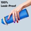 imageInsulated Water Bottle with Straw  Encool Stainless Steel Water Bottle with Push Button Lid LeakProof ampamp BPAFree Keeps Cold for 24 Hours for Sports Travel Gym 32 oz Oil BlackSapphire