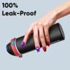 imageInsulated Water Bottle with Straw  Encool Stainless Steel Water Bottle with Push Button Lid LeakProof ampamp BPAFree Keeps Cold for 24 Hours for Sports Travel Gym 32 oz Oil BlackOil Black