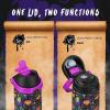 imageInsulated Water Bottle with Straw  Encool Stainless Steel Water Bottle with Push Button Lid LeakProof ampamp BPAFree Keeps Cold for 24 Hours for Sports Travel Gym 32 oz Oil BlackMeowgic Night