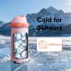 imageInsulated Water Bottle with Straw  Encool Stainless Steel Water Bottle with Push Button Lid LeakProof ampamp BPAFree Keeps Cold for 24 Hours for Sports Travel Gym 32 oz Oil BlackLilyRed