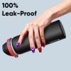 imageInsulated Water Bottle with Straw  Encool Stainless Steel Water Bottle with Push Button Lid LeakProof ampamp BPAFree Keeps Cold for 24 Hours for Sports Travel Gym 32 oz Oil BlackOil Black