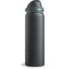 imageInsulated Water Bottle with Straw  Encool Stainless Steel Water Bottle with Push Button Lid LeakProof ampamp BPAFree Keeps Cold for 24 Hours for Sports Travel Gym 32 oz Oil BlackTuna GreyGreen