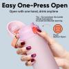 imageInsulated Water Bottle with Straw  Encool Stainless Steel Water Bottle with Push Button Lid LeakProof ampamp BPAFree Keeps Cold for 24 Hours for Sports Travel Gym 32 oz Oil BlackLilyRed