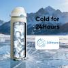imageInsulated Water Bottle with Straw  Encool Stainless Steel Water Bottle with Push Button Lid LeakProof ampamp BPAFree Keeps Cold for 24 Hours for Sports Travel Gym 32 oz Oil BlackKangaroo Grey