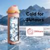 imageInsulated Water Bottle with Straw  Encool Stainless Steel Water Bottle with Push Button Lid LeakProof ampamp BPAFree Keeps Cold for 24 Hours for Sports Travel Gym 32 oz Oil BlackPink DaisyRed